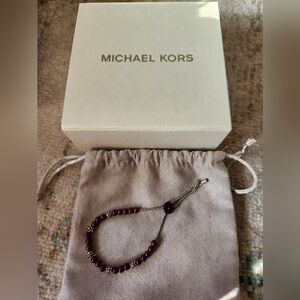 Michael Kors Purple Pavé Crystal Beaded Bracelet